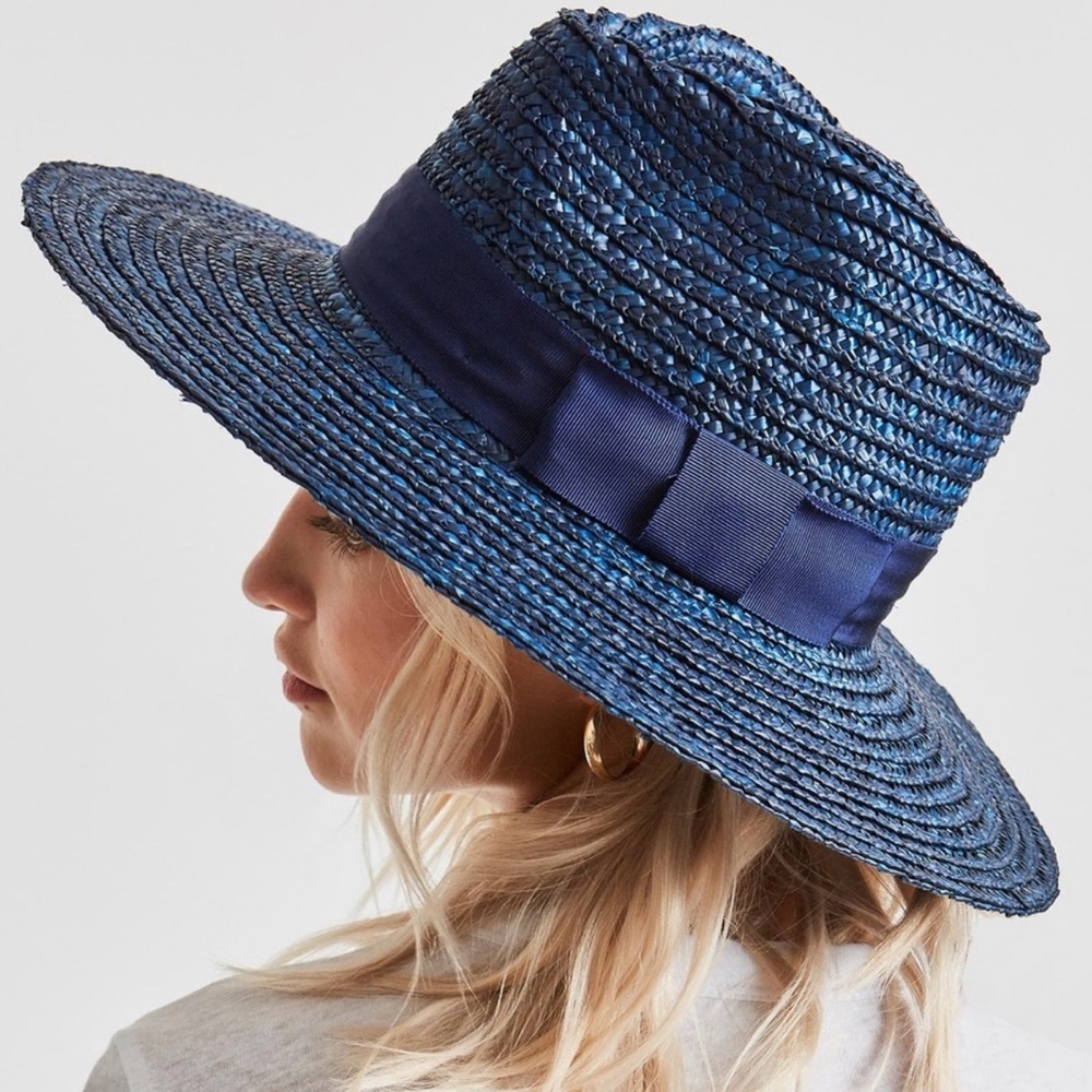 Perfect Brixton Joanna sun hat M in navy blue